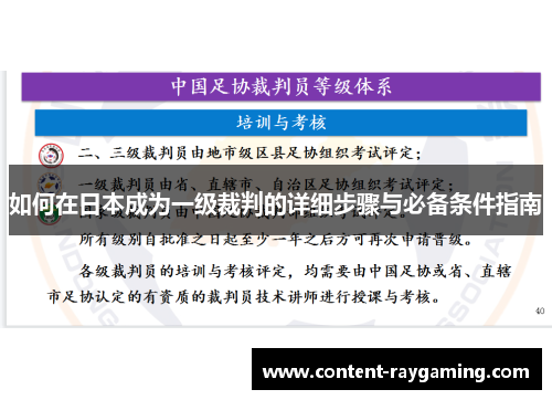 如何在日本成为一级裁判的详细步骤与必备条件指南