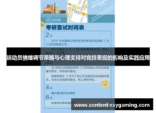 运动员情绪调节策略与心理支持对竞技表现的影响及实践应用